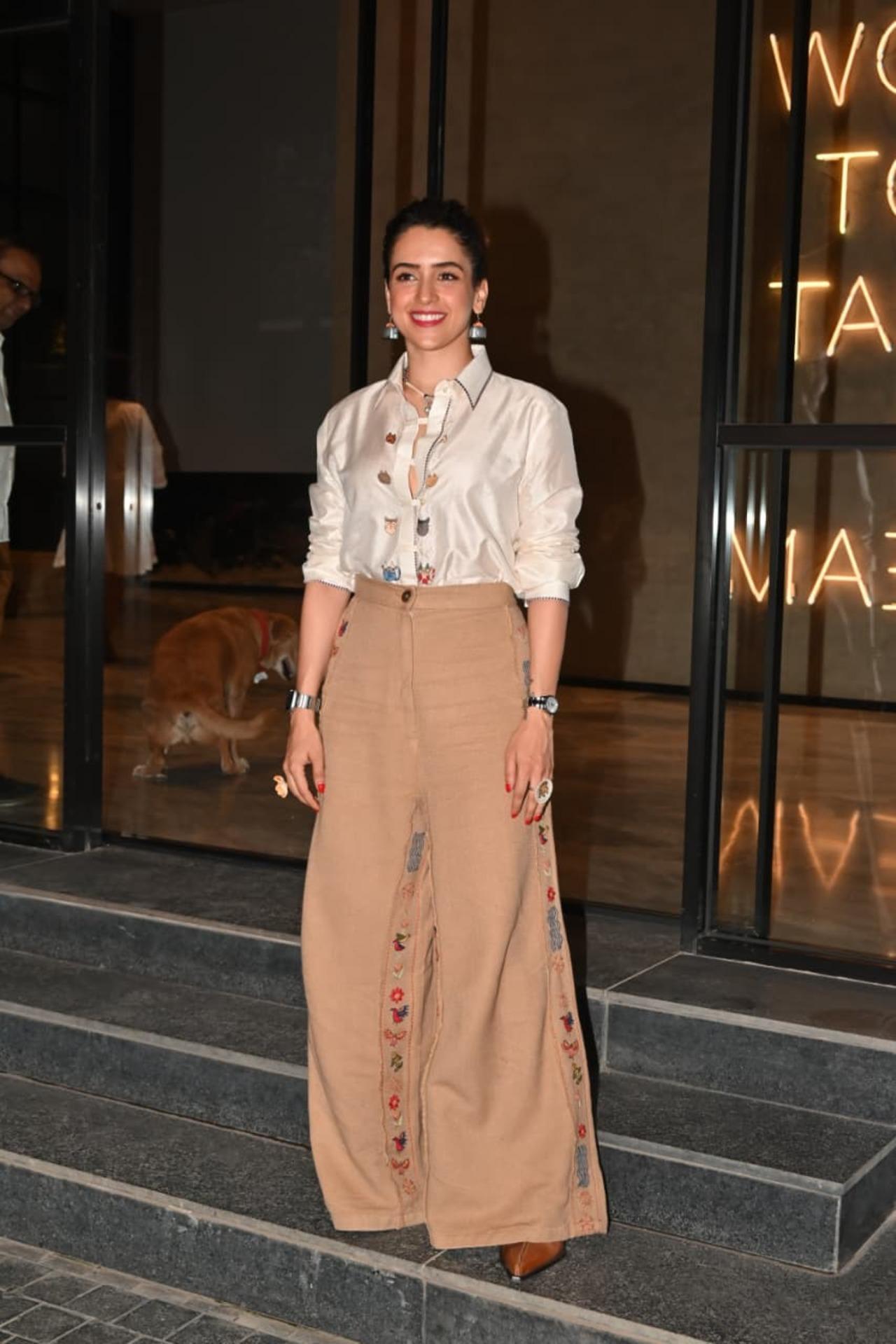 Sanya Malhotra was seen arriving for the special screening of her upcoming film Toaster.